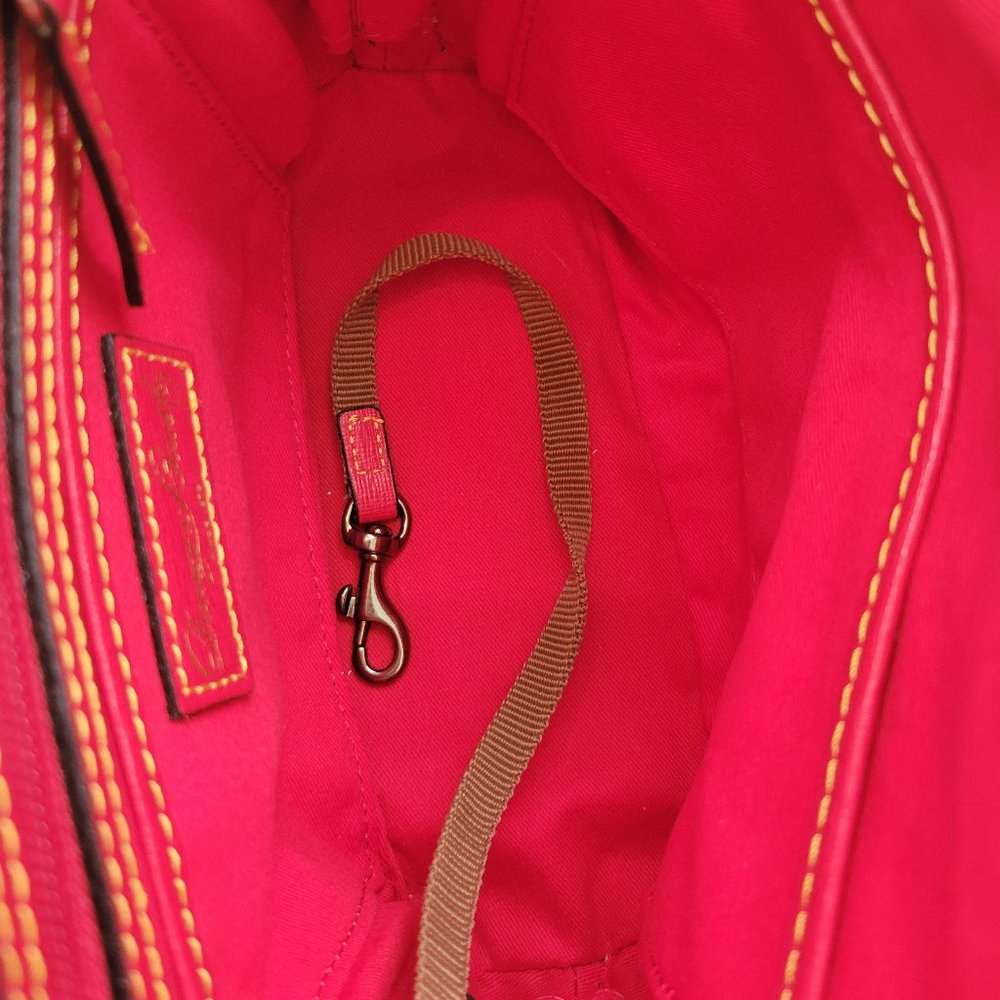 DOONEY & BOURKE Small Red Printed Leather Handbag Crossbody Bag - Picture 13 of 16